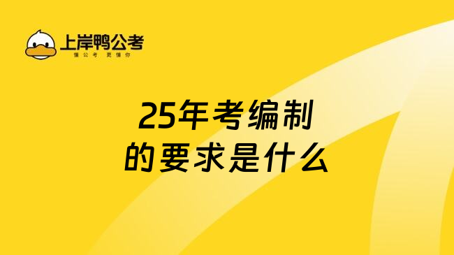 25年考编制的要求是什么