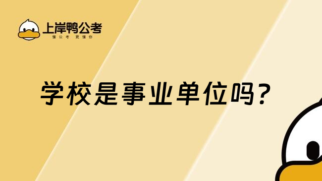 学校是事业单位吗？