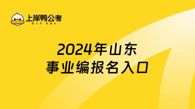 2024年山东事业编报名入口