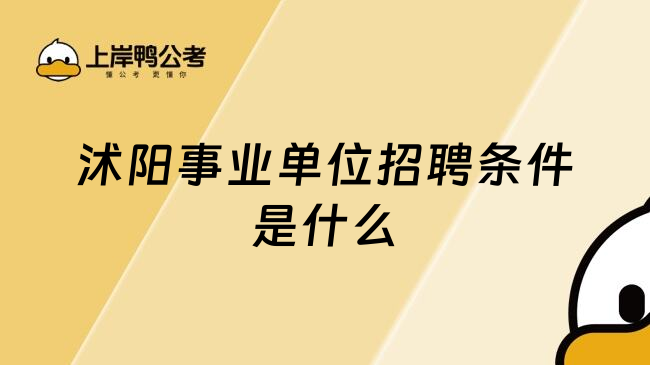 沭阳事业单位招聘条件是什么