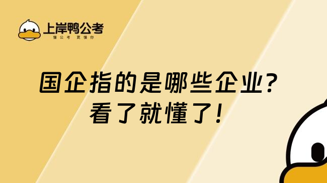 国企指的是哪些企业？看了就懂了！