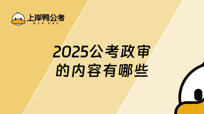 2025公考政审的内容有哪些