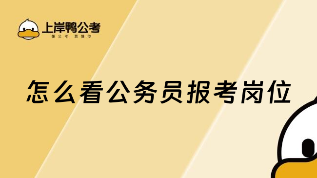 怎么看公务员报考岗位