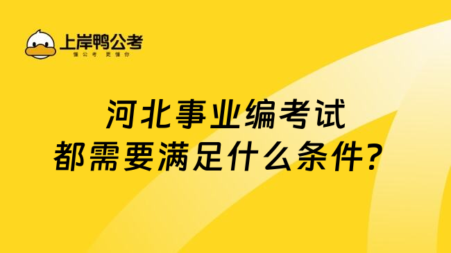 河北事业编考试都需要满足什么条件？