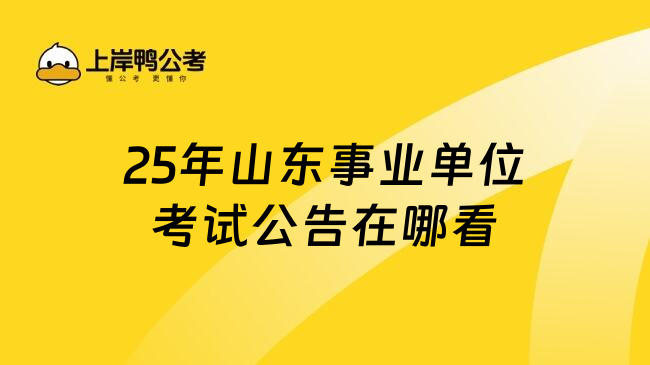 25年山东事业单位考试公告在哪看