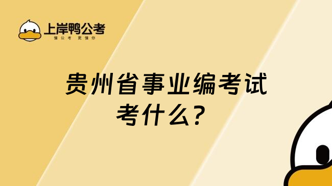 贵州省事业编考试考什么？