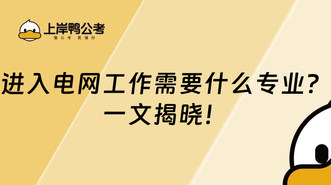 进入电网工作需要什么专业？一文揭晓！