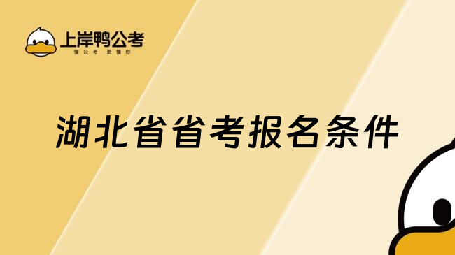 湖北省省考报名条件