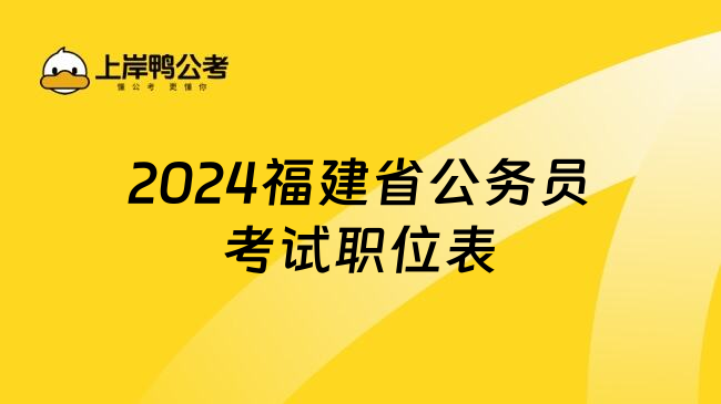 2024福建省公务员考试职位表