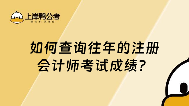 如何查询往年的注册会计师考试成绩？