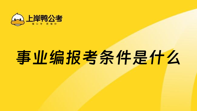 事业编报考条件是什么