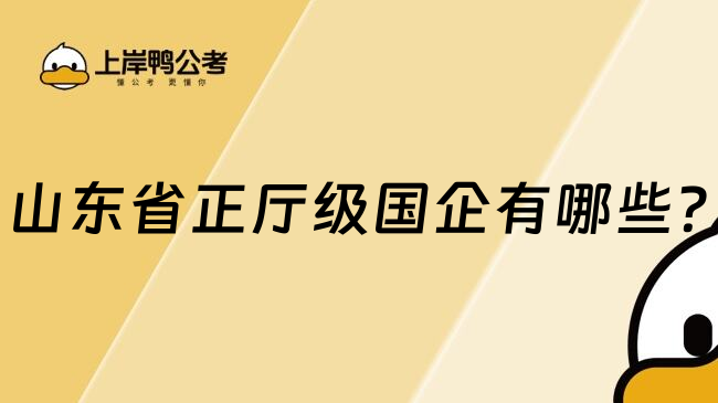 山东省正厅级国企有哪些?