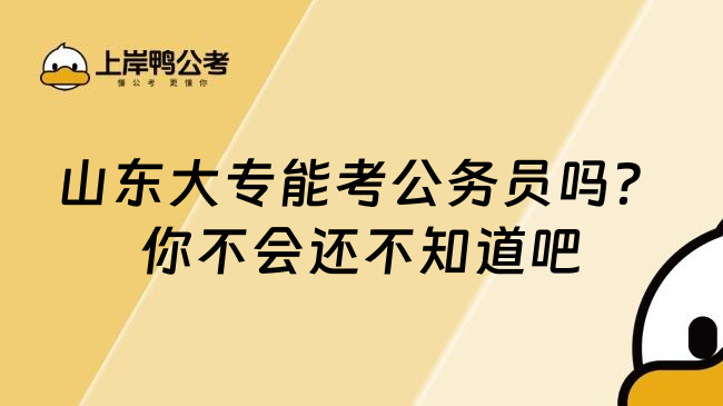 山东大专能考公务员吗？你不会还不知道吧