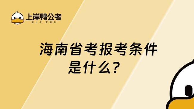  海南省考报考条件是什么？