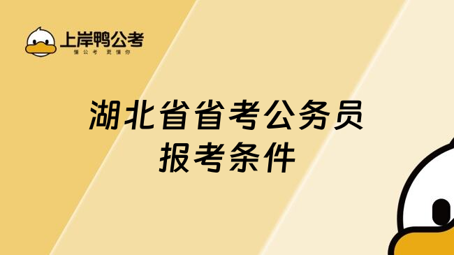 湖北省省考公务员报考条件