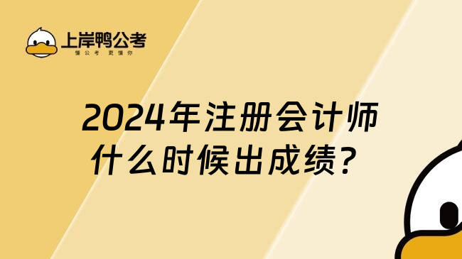 2024年注册会计师什么时候出成绩？