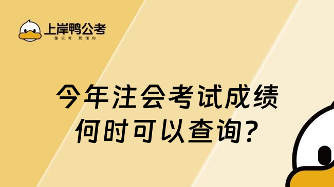 今年注会考试成绩何时可以查询?