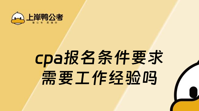 cpa报名条件要求需要工作经验吗