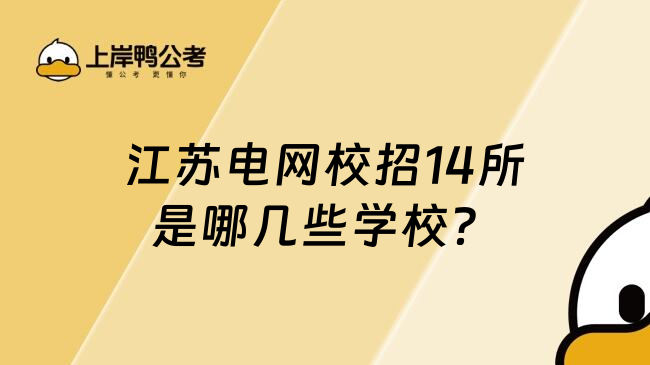 江苏电网校招14所是哪几些学校？