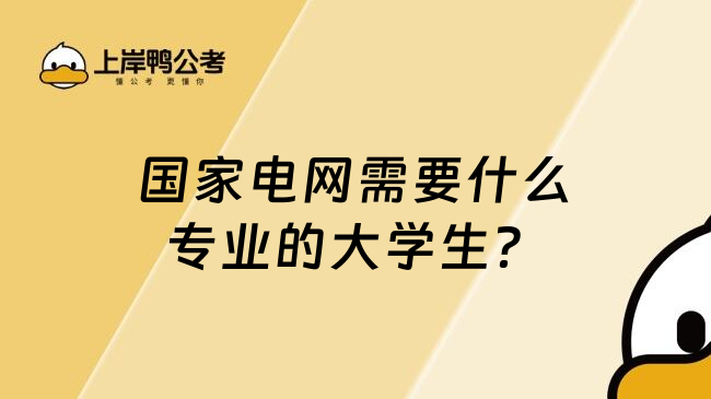 国家电网需要什么专业的大学生？