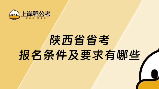 陕西省省考报名条件及要求有哪些