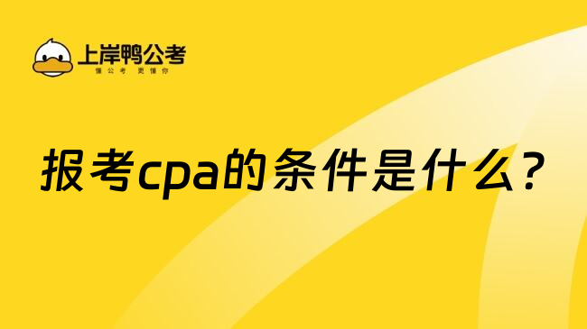 报考cpa的条件是什么?