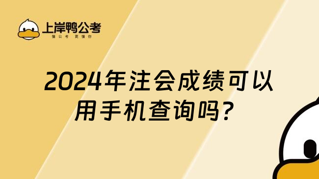 2024年注会成绩可以用手机查询吗？