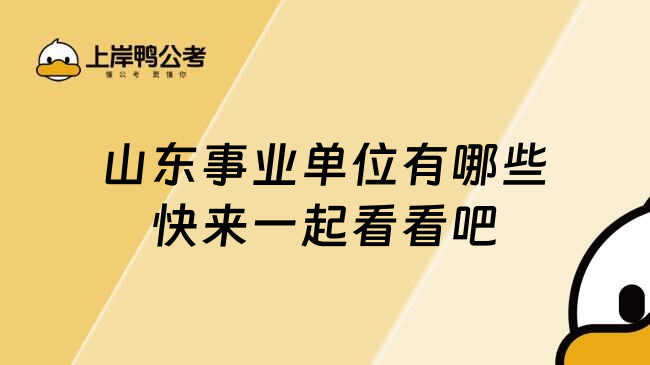 山东事业单位有哪些快来一起看看吧