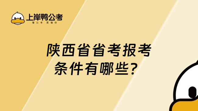 陕西省省考报考条件有哪些？