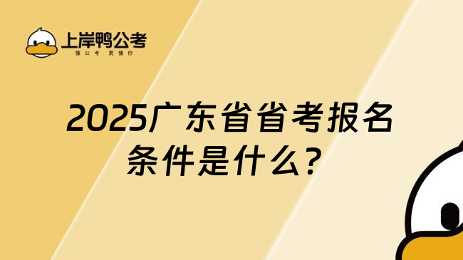 2025广东省省考报名条件是什么？