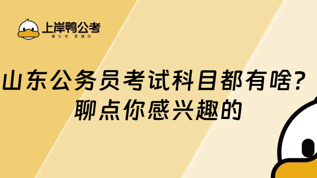 山东公务员考试科目都有啥？聊点你感兴趣的