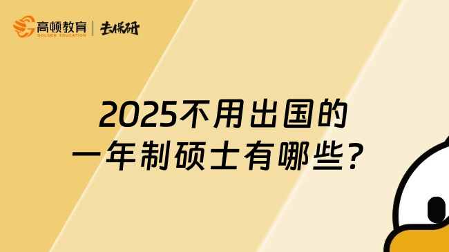 2025不用出国的一年制硕士有哪些？