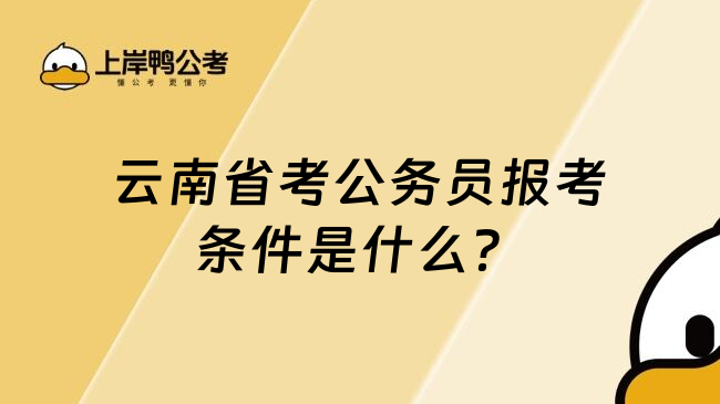 云南省考公务员报考条件是什么？