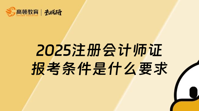 2025注册会计师证报考条件是什么要求