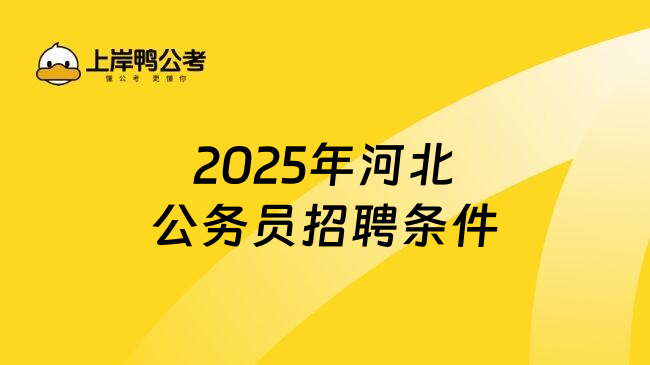 2025年河北公务员招聘条件