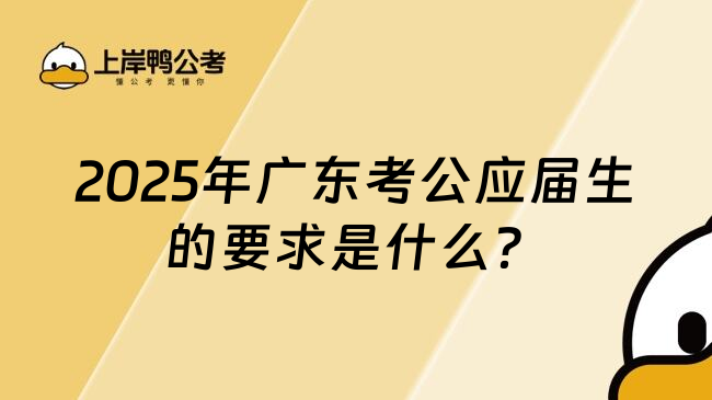 2025年广东考公应届生的要求是什么？