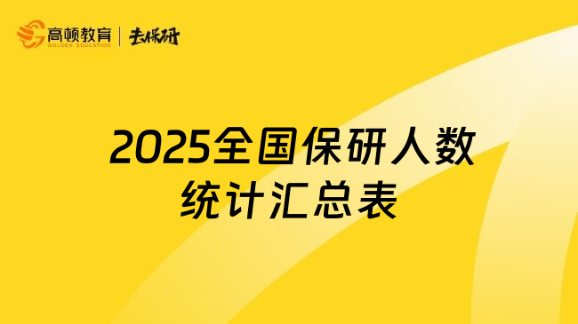  2025全国保研人数统计汇总表