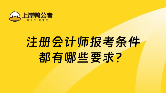 注册会计师报考条件都有哪些要求？