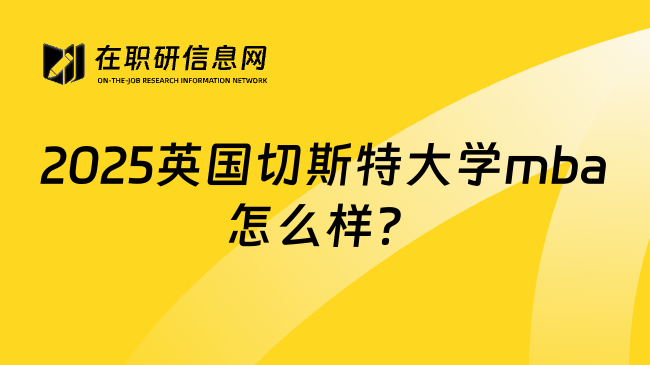 2025英国切斯特大学mba怎么样？