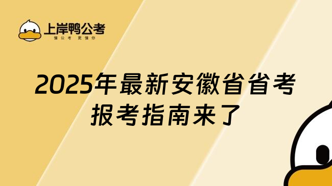 2025年最新安徽省省考报考指南来了