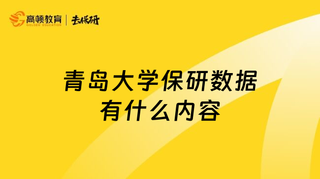 青岛大学保研数据有什么内容