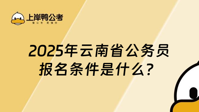 2025年云南省公务员报名条件是什么？