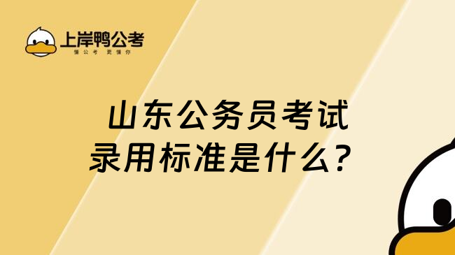 山东公务员考试录用标准是什么？