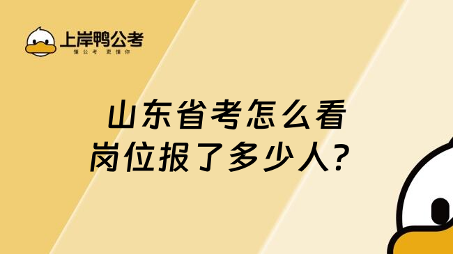 山东省考怎么看岗位报了多少人？