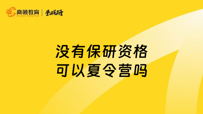 没有保研资格可以夏令营吗