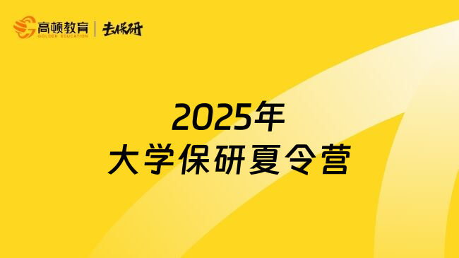 2025年大学保研夏令营