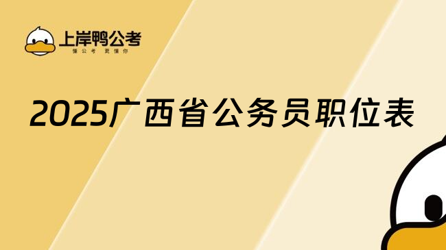 2025广西省公务员职位表