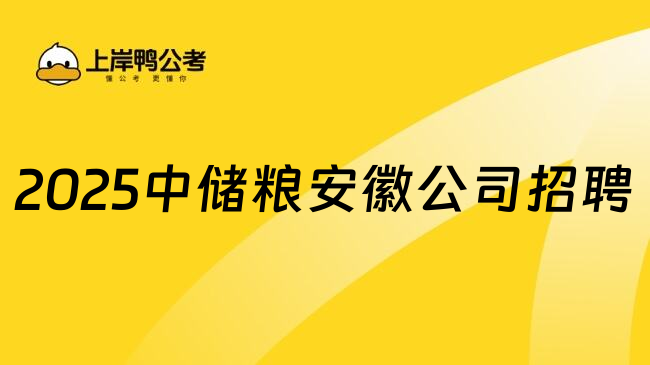 2025中储粮安徽公司招聘