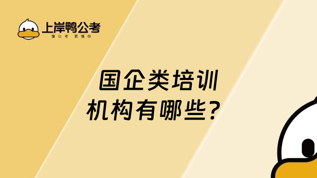 国企类培训机构有哪些？