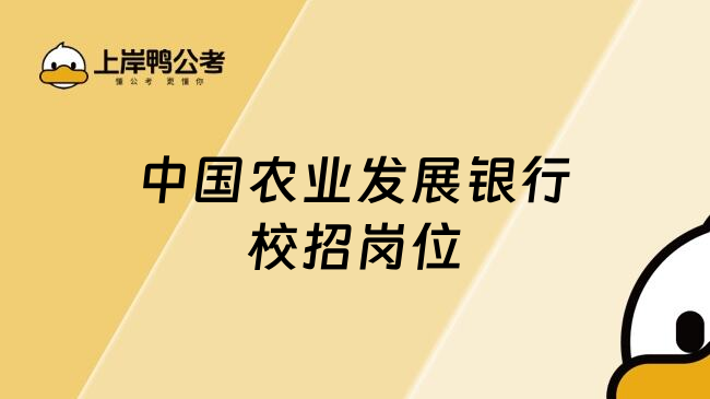 中國農(nóng)業(yè)發(fā)展銀行校招崗位